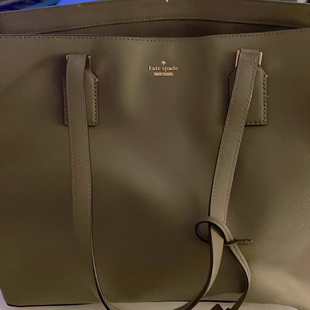 Kate Spade Large tote in olive green.